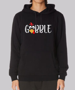 Cute Turkey Face Graphic Gobble Hoodie