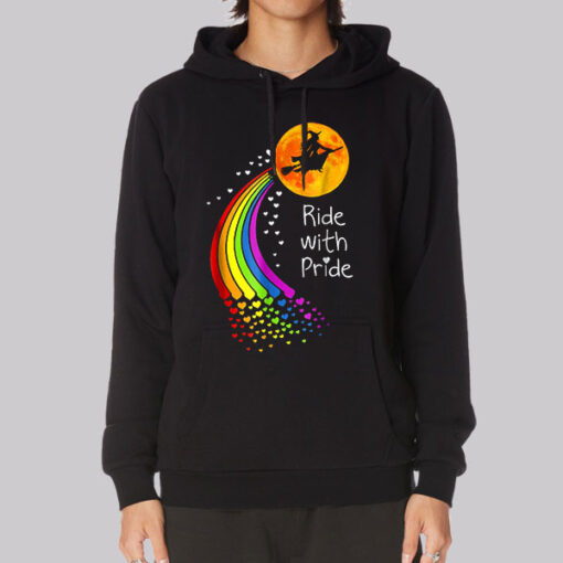 Lgbt Witch Ride With Pride Hoodie