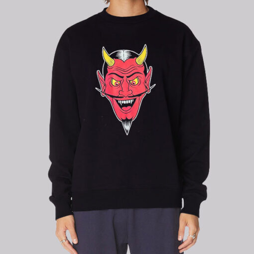 Devil Head Laugh Graphic Sweatshirt