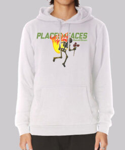Fire Skull Holding Rose Places and Faces Hoodie