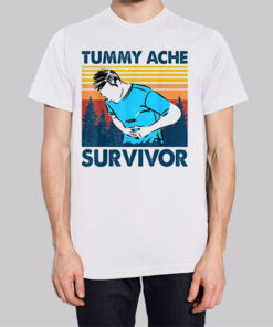 Funny Retro Tummy Ache Survivor T Shirt