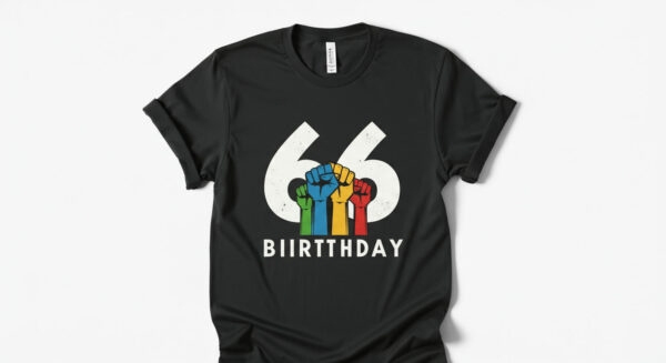 Vintage style 66th birthday shirt perfect for party celebrations