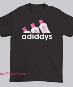 Baby Oil Adiddys Parody Logo Adidas Shirt with humorous spoof branding, bold streetwear typography, and playful parody logo and brands design for fans of funny Adidas parodies.