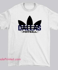 Classic Logo Adidas Parody Dallas Football Shirt featuring a playful twist on the three-stripes style with a sporty Dallas football-inspired design. Bold parody logo streetwear tee.