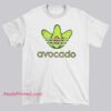 Cute Avocado Three Stripe Adidas Meme Shirt featuring a playful avocado graphic styled as an Adidas Parody design. Fun, aesthetic streetwear tee for parody logo and brands fans.