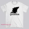 Funny Merch Godzidas Adidas Parody Shirt featuring a playful monster-inspired spoof logo, bold three-stripes parody design, and aesthetic streetwear style for fans of Parody Logo and Brands.