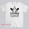 Vintage A-Badass Dragonball Adidas Parody Shirt featuring a bold anime-inspired spoof of the Adidas three-stripes logo. Aesthetic parody logo streetwear for anime and retro fans.